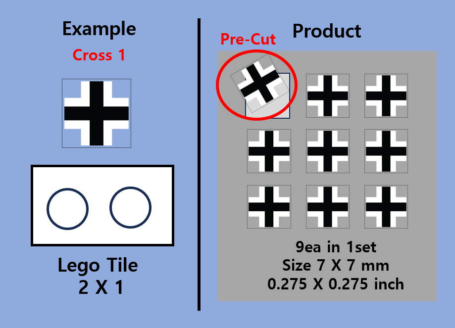 (7mm) German Iron Cross transparent stickers WWII