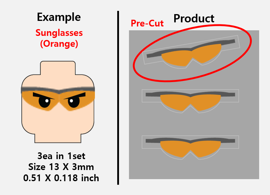 Sunglasses Stickers / custom face decal lego head zimypik