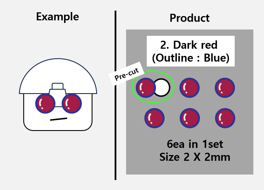 (2mm) Dark Red sticker / Night Vision lens