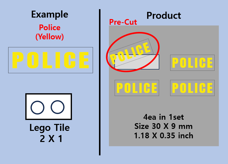 (30mm) Police SWAT Transparent sticker zimypik die cast car vehicle