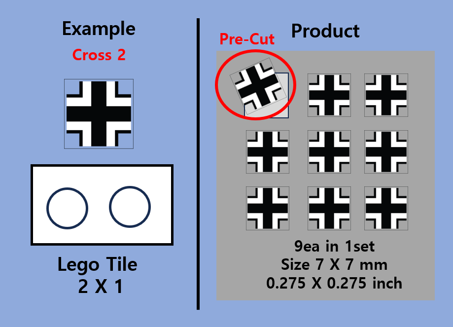 (7mm) German Iron Cross transparent stickers WWII