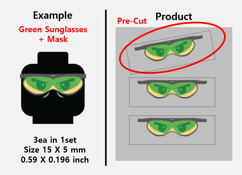 Sunglasses + Mask Stickers / custom face military printing decal