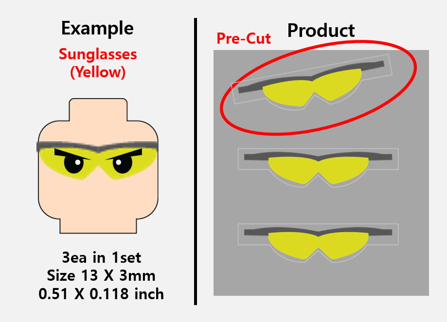 Sunglasses Stickers / custom face decal lego head zimypik