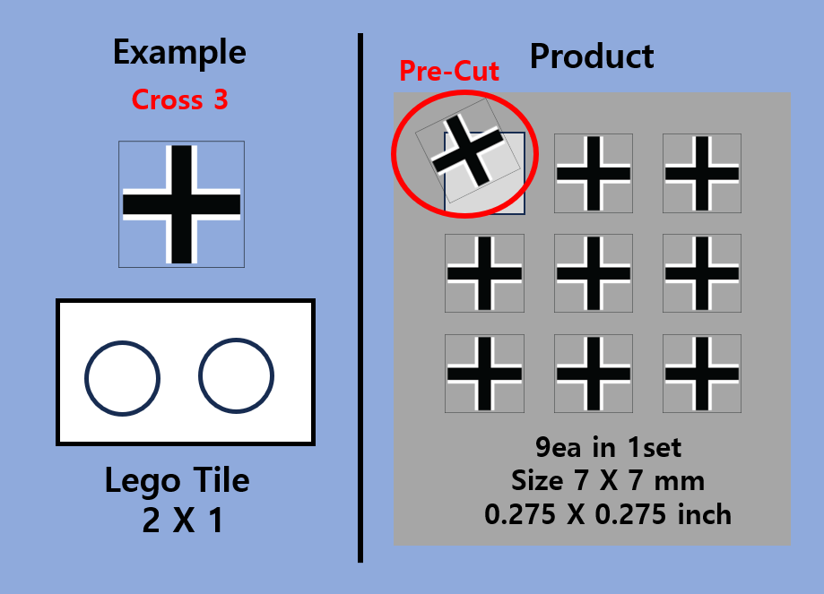 (7mm) German Iron Cross transparent stickers WWII