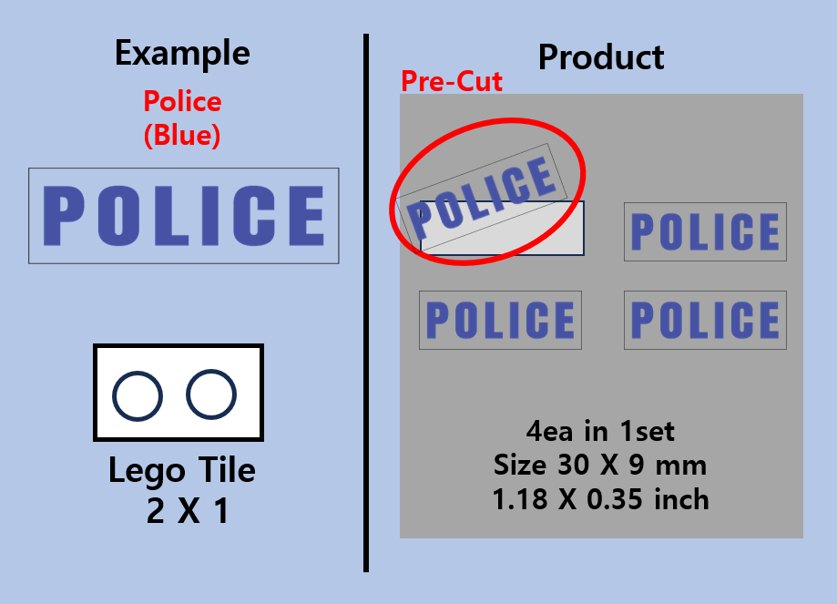 (30mm) Police SWAT Transparent sticker zimypik die cast car vehicle
