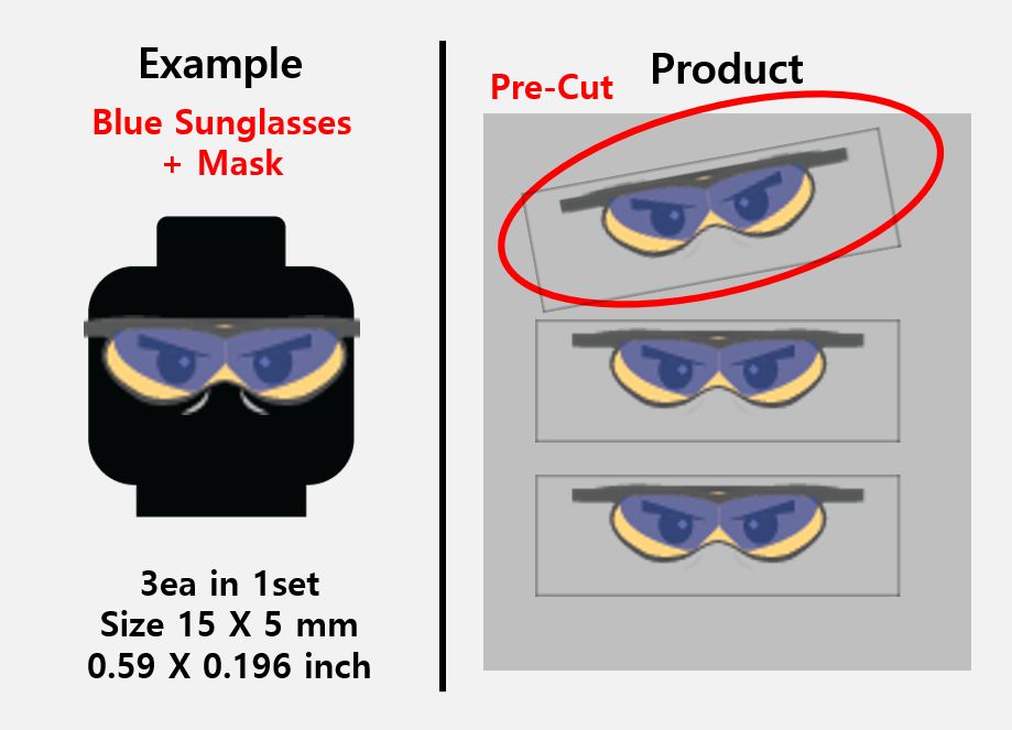 Sunglasses + Mask Stickers / custom face military printing decal