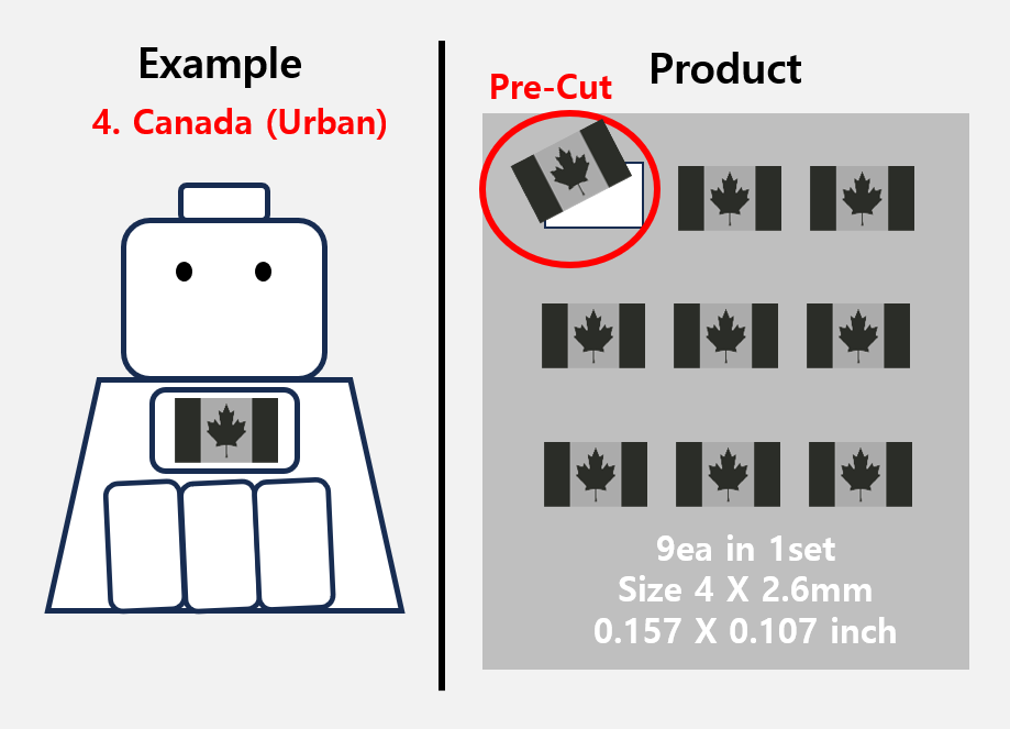 (4 mm) Canada flag Camo sticker