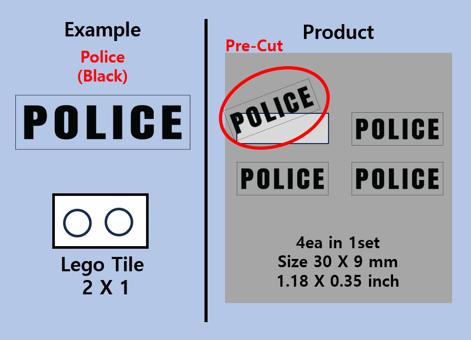 (30mm) Police SWAT Transparent sticker zimypik die cast car vehicle