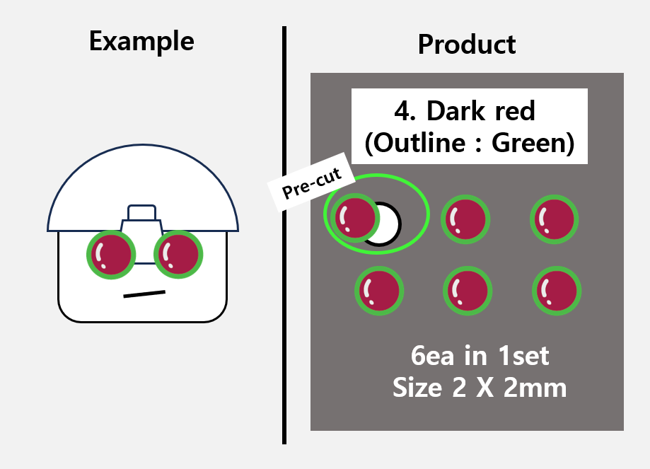 (2mm) Dark Red sticker / Night Vision lens