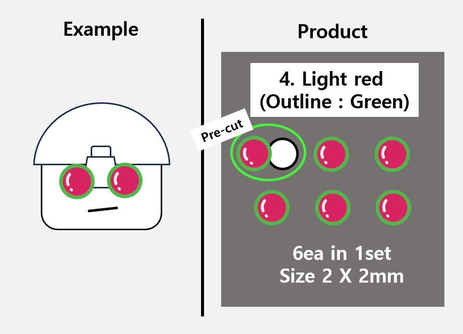 (2mm) Light Red sticker / Night Vision lens