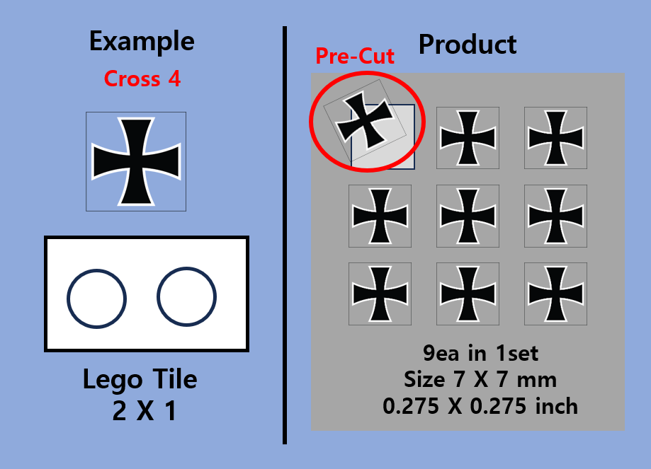(7mm) German Iron Cross transparent stickers WWII