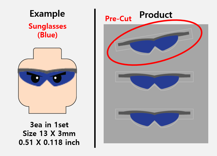 Sunglasses Stickers / custom face decal lego head zimypik