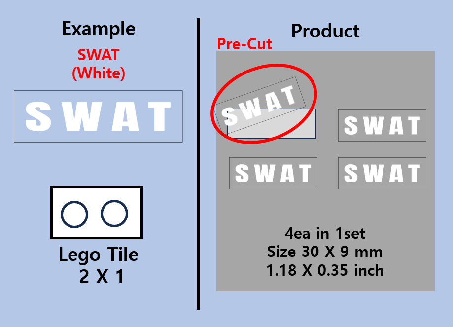 (30mm) Police SWAT Transparent sticker zimypik die cast car vehicle