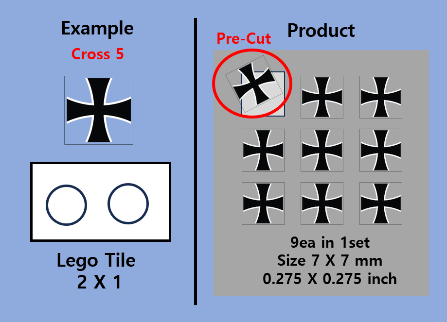 (7mm) German Iron Cross transparent stickers WWII