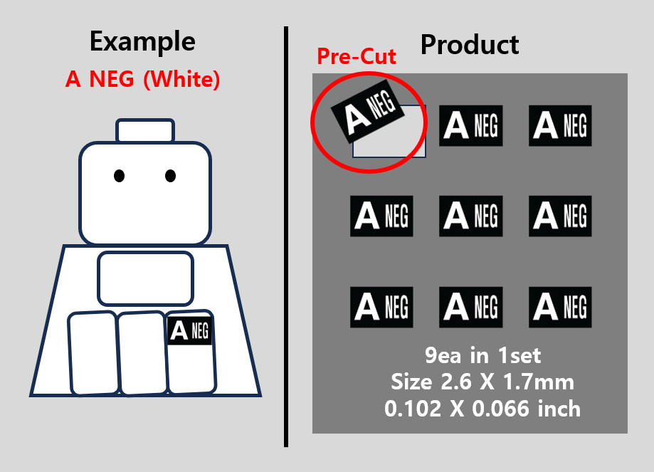 (C 2.6 mm) Micro Blood rectangular (white) Patch sticker