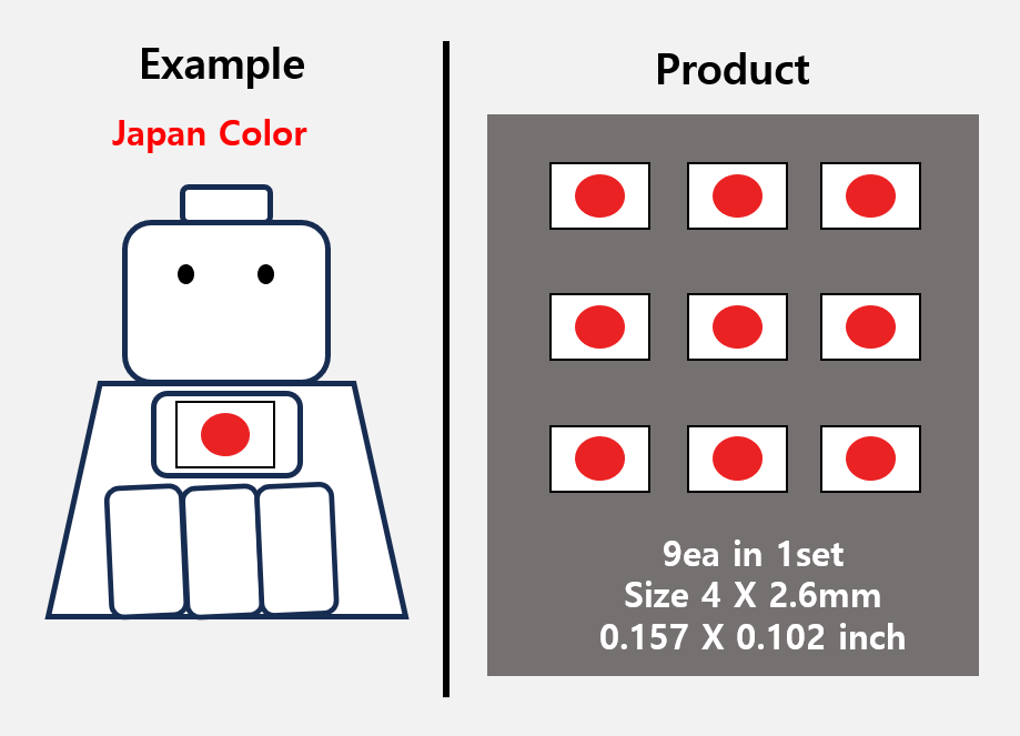 (4mm) Asia Flag stickers