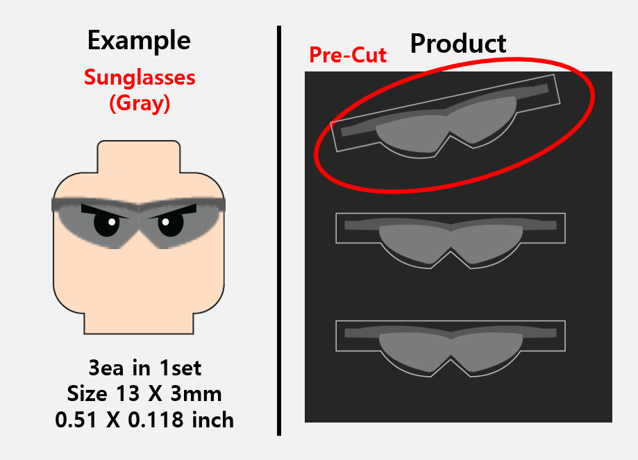 Sunglasses Stickers / custom face decal lego head zimypik
