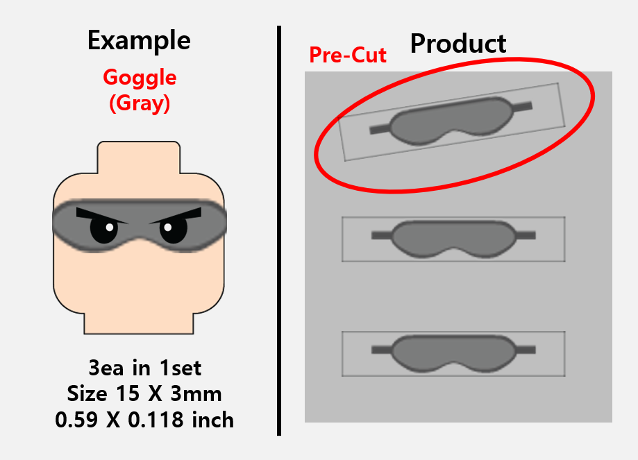Goggles Stickers / custom face decal lego head