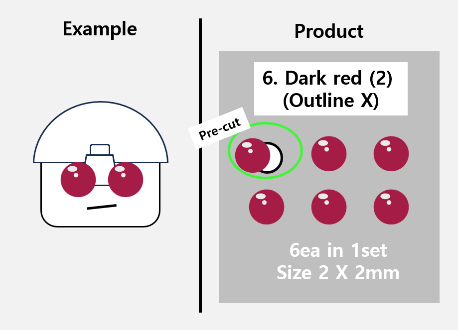 (2mm) Dark Red sticker / Night Vision lens