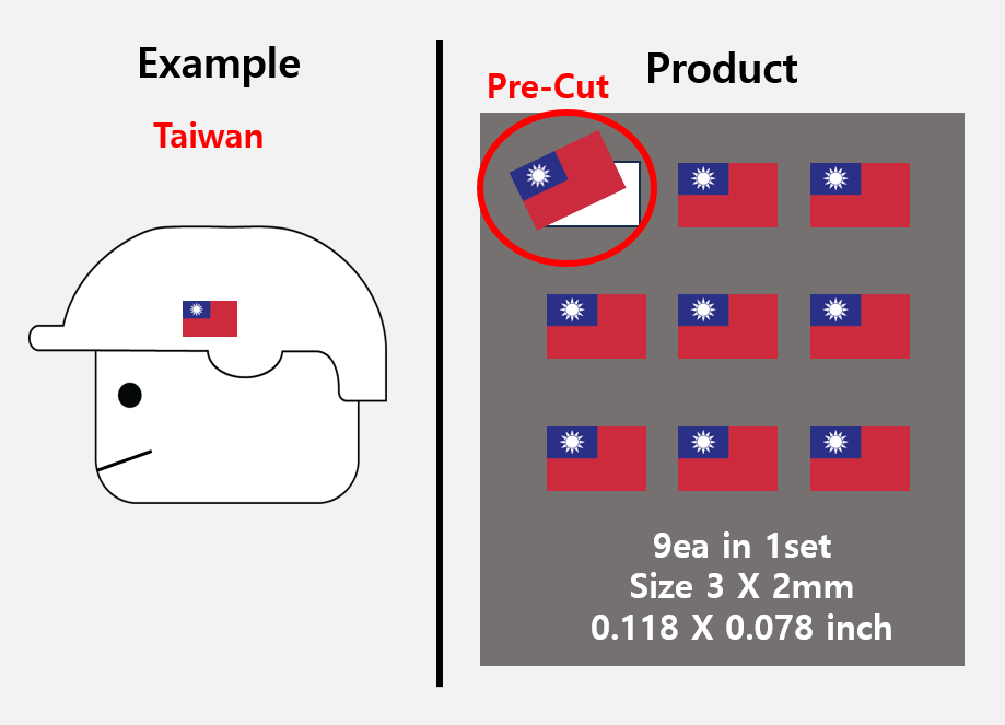 (3mm) Asia Flag stickers