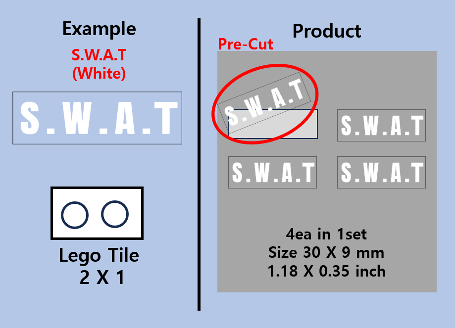 (30mm) Police SWAT Transparent sticker zimypik die cast car vehicle