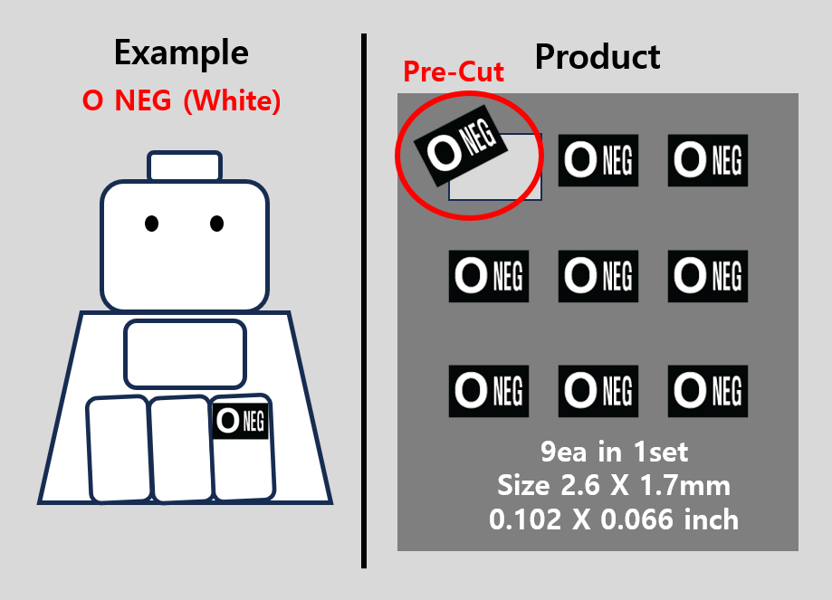 (C 2.6 mm) Micro Blood rectangular (white) Patch sticker