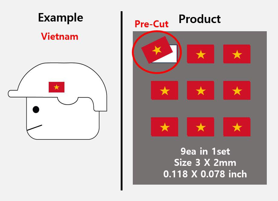 (3mm) Asia Flag stickers