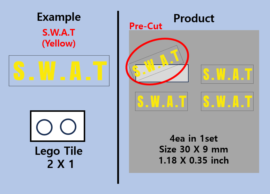(30mm) Police SWAT Transparent sticker zimypik die cast car vehicle