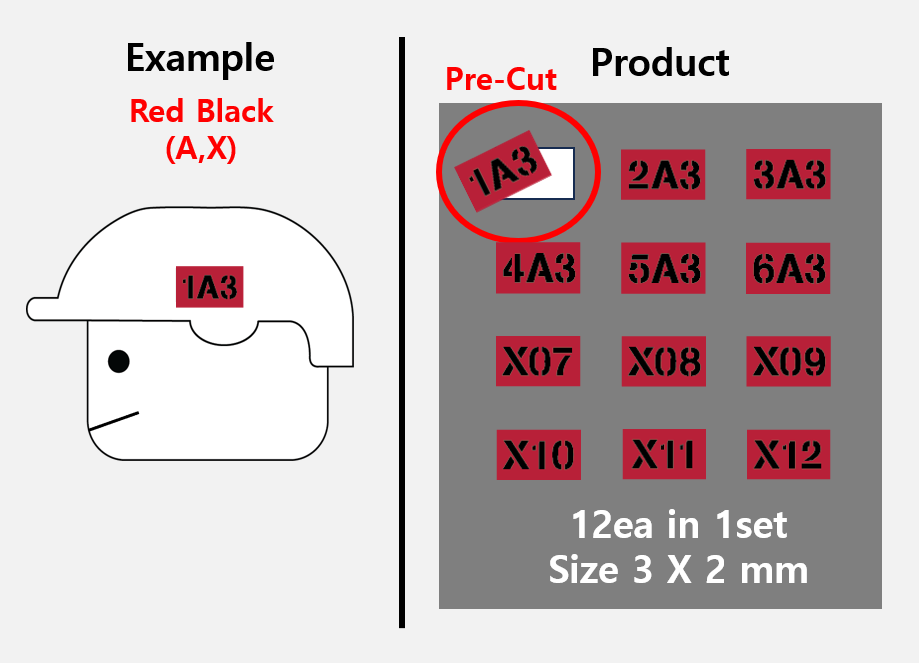 (3mm) Callsign Bold 12 Tag patch stickers