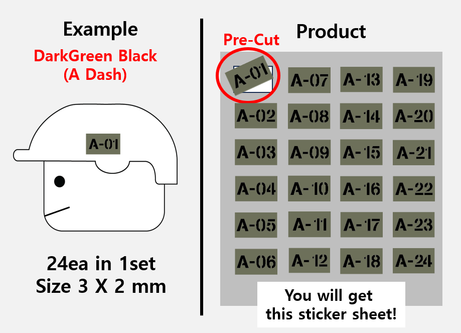 (3mm) Callsign Bold 24 Tag patch stickers