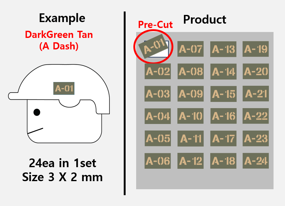 (3mm) Callsign Bold 24 Tag patch stickers