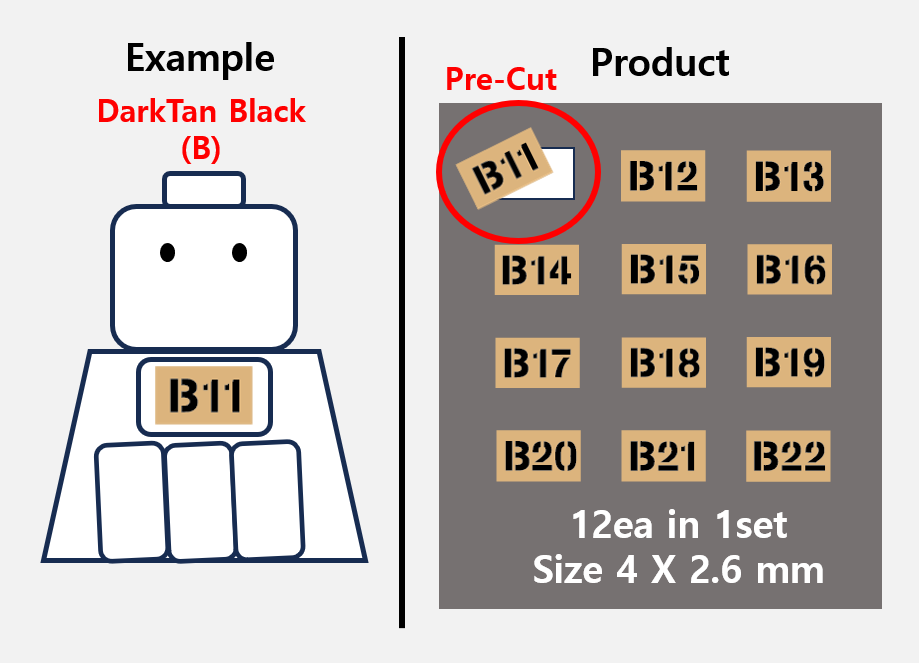 (4mm) Callsign Bold 12 Tag patch stickers