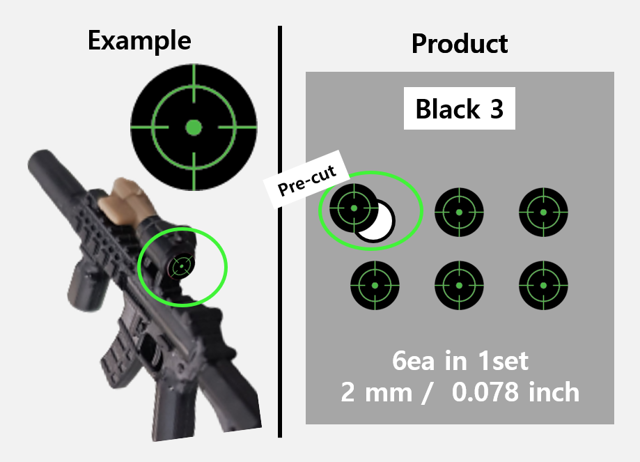 (2mm) Black Scope sticker / Rifle lens