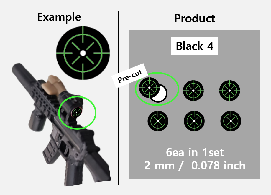 (2mm) Black Scope sticker / Rifle lens