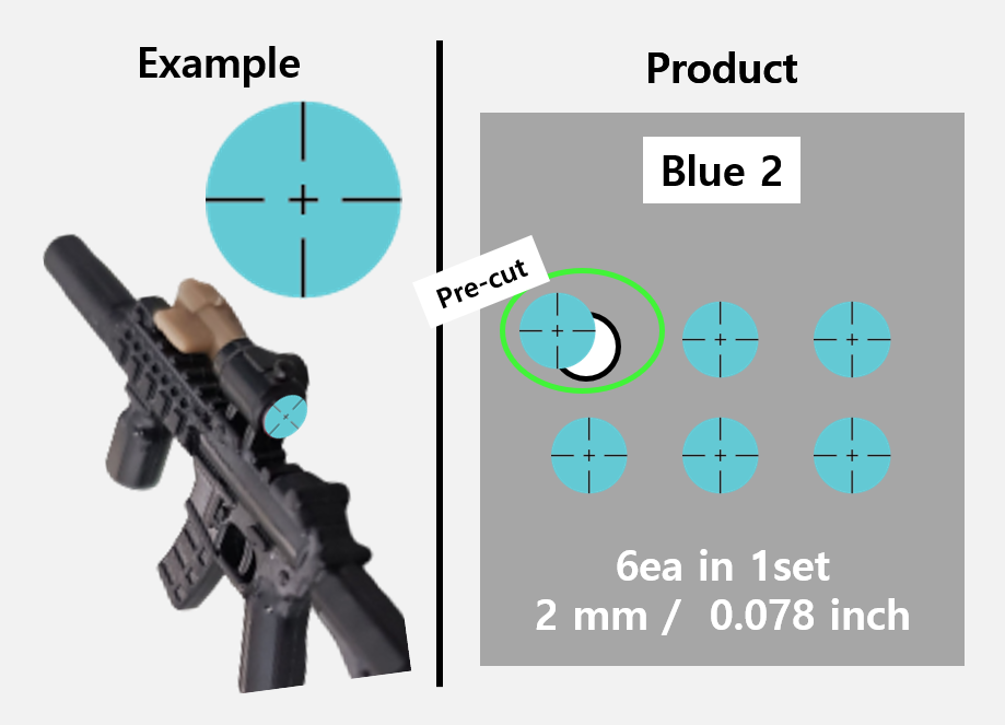 (2mm) Blue Scope sticker / Rifle lens