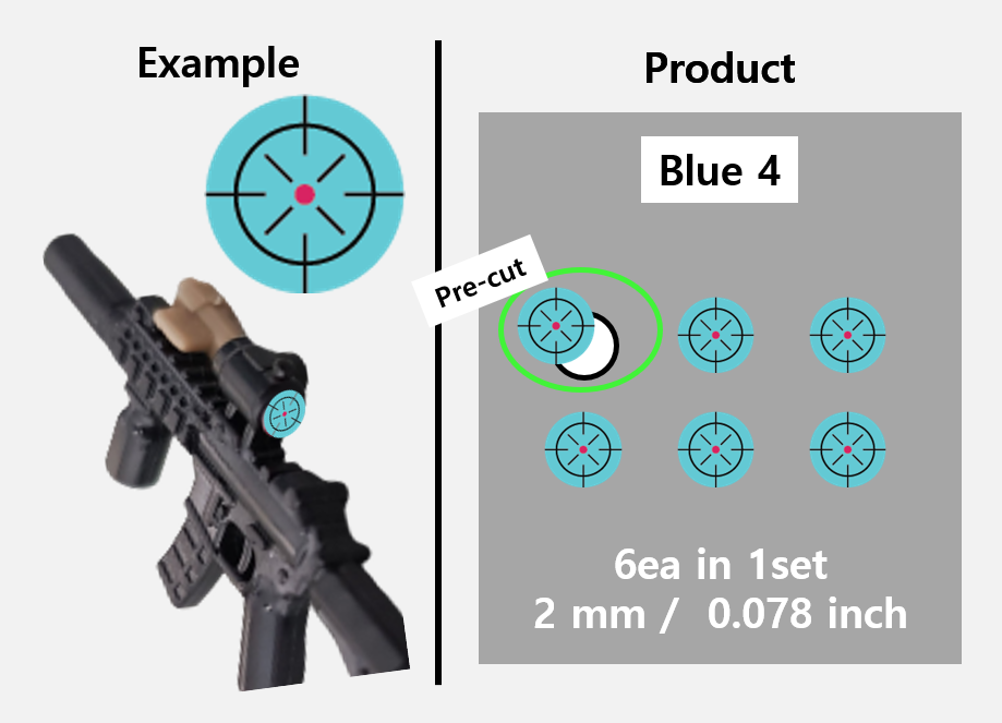 (2mm) Blue Scope sticker / Rifle lens