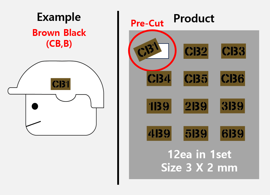 (3mm) Callsign Bold 12 Tag patch stickers