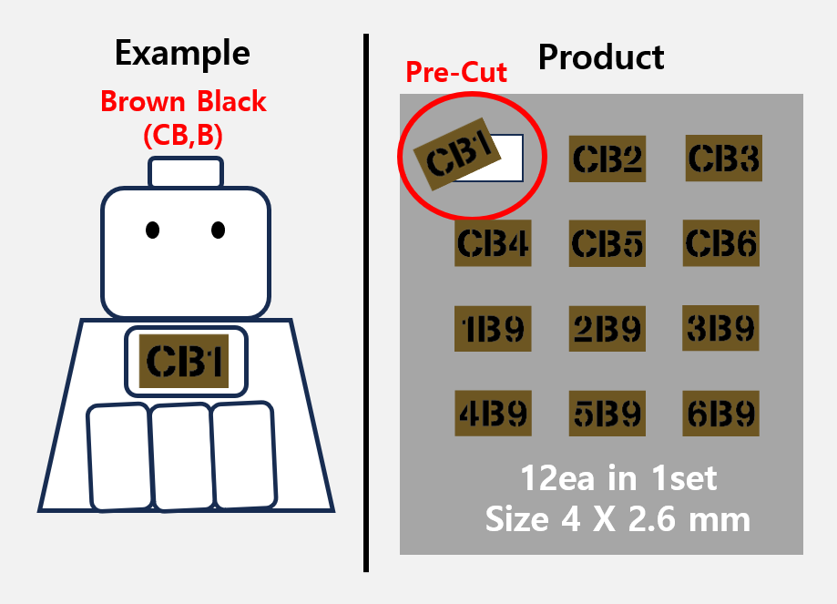 (4mm) Callsign Bold 12 Tag patch stickers