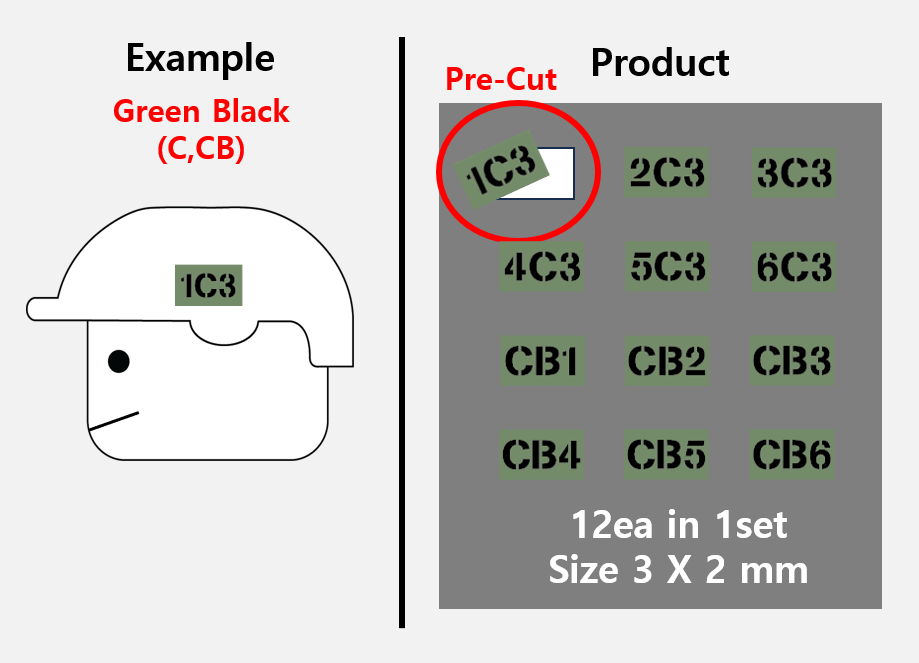 (3mm) Callsign Bold 12 Tag patch stickers