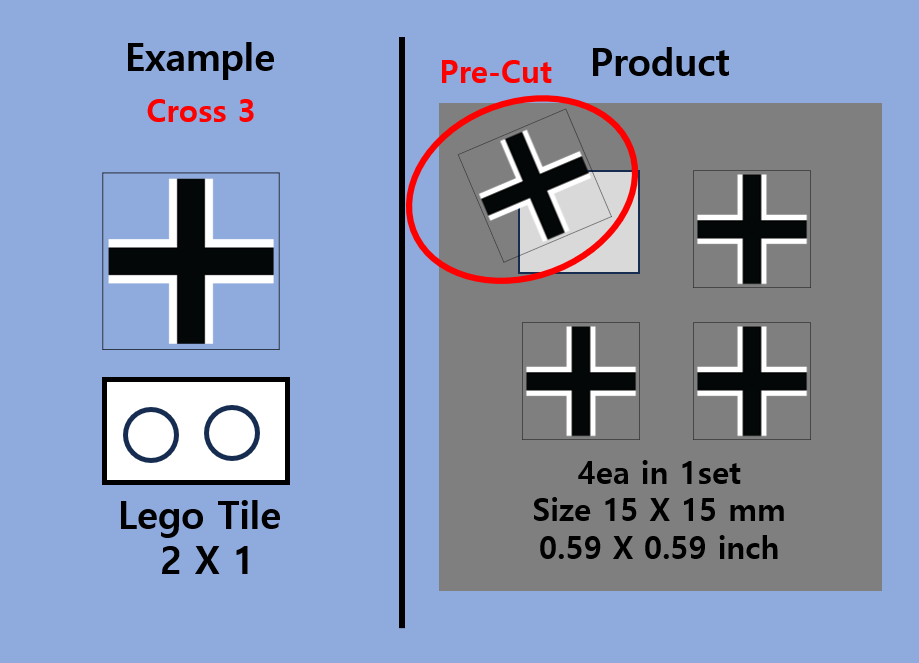 (15mm) German Iron Cross transparent stickers WWII