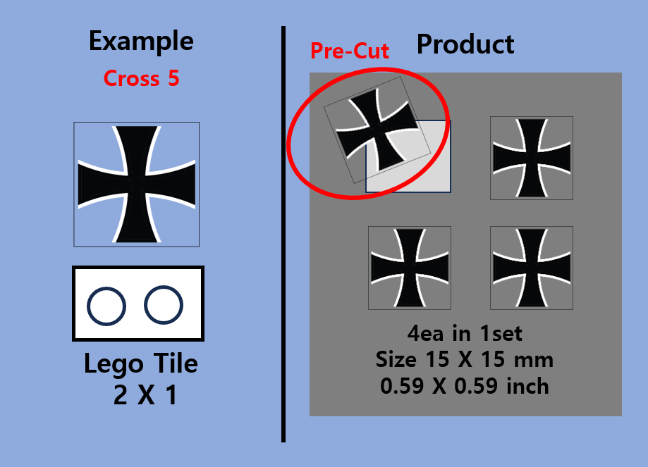 (15mm) German Iron Cross transparent stickers WWII