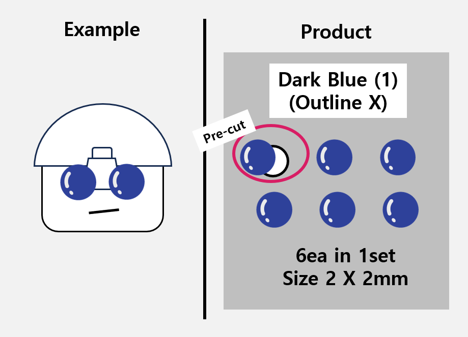 (2mm) Dark Blue sticker / Night Vision lens NVG