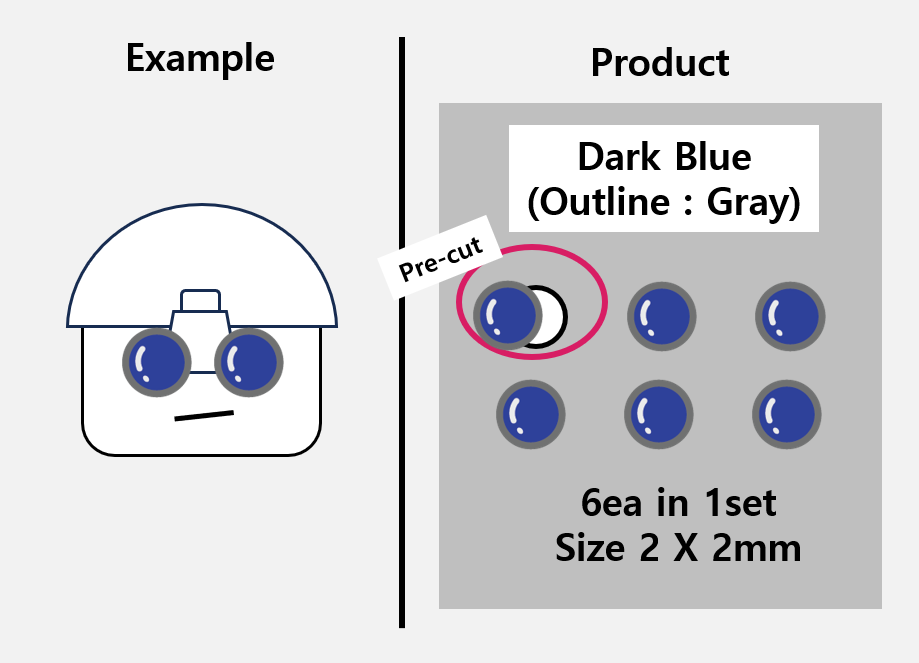 (2mm) Dark Blue sticker / Night Vision lens NVG