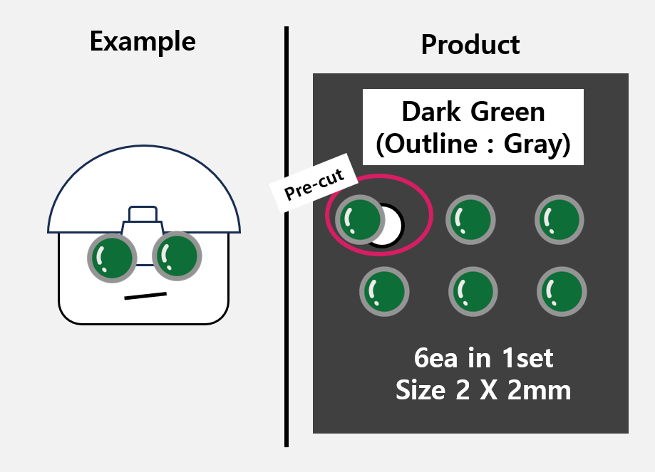 (2mm) Dark Green sticker / Night Vision lens