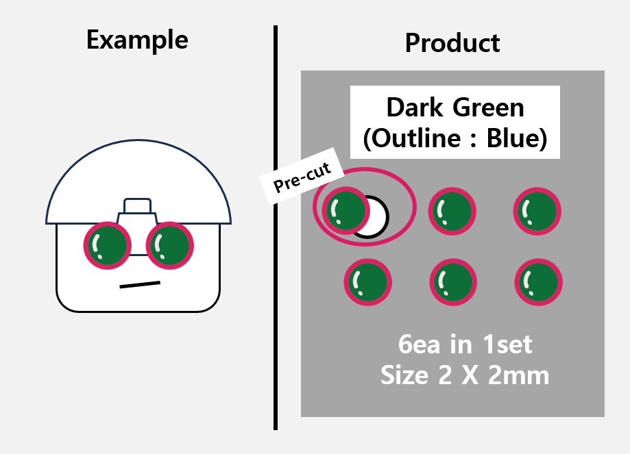 (2mm) Dark Green sticker / Night Vision lens