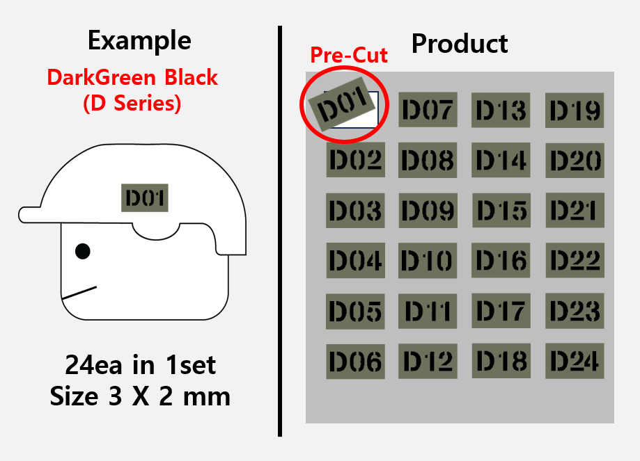 (3mm) Callsign Bold 24 Tag patch stickers