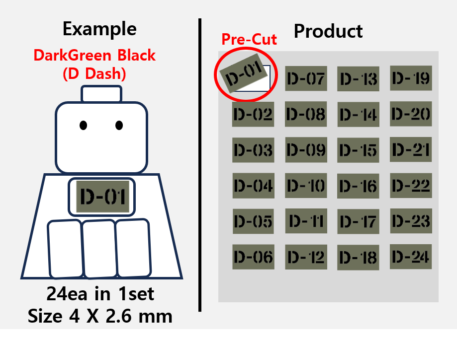 (4mm) Callsign Bold 24 Tag patch stickers