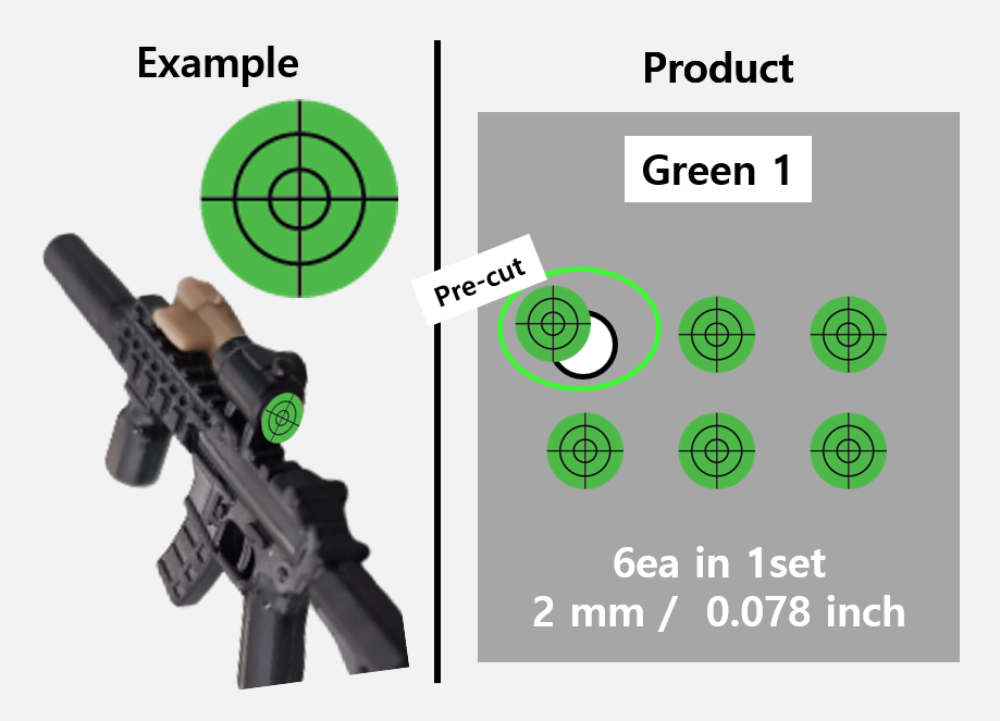 (2mm) Green Scope sticker / Rifle lens