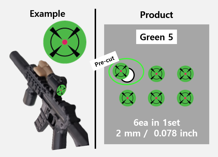 (2mm) Green Scope sticker / Rifle lens