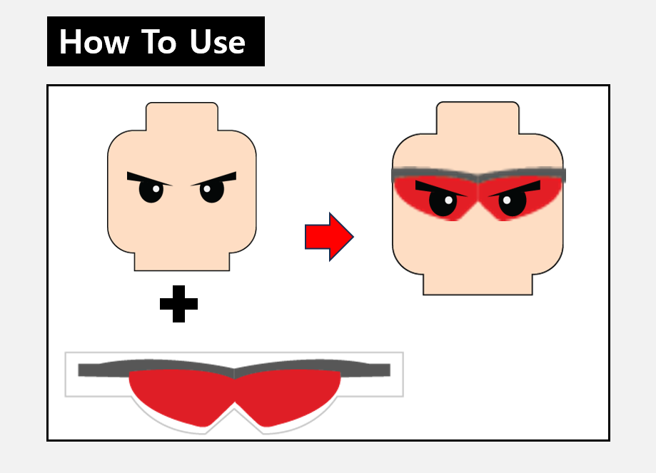 Sunglasses Stickers / custom face decal lego head zimypik